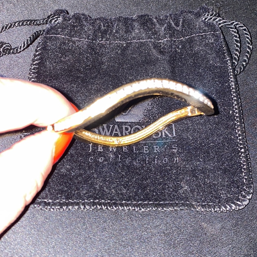 Swarovski 18K Gold Plated Curved Cuff Bracelet